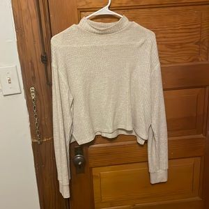 medium, cropped, mock turtle neck sweater
